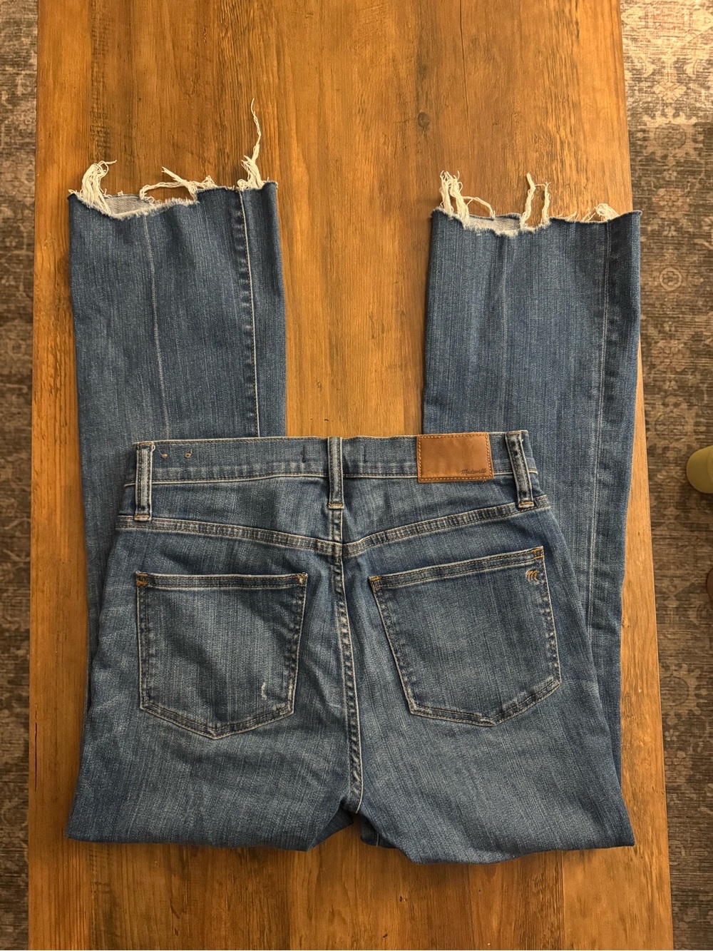 Madewell Cali Demi-Boot Jeans: Destructed-Hem Edition | size 27 | High Rise - Picture 5 of 9